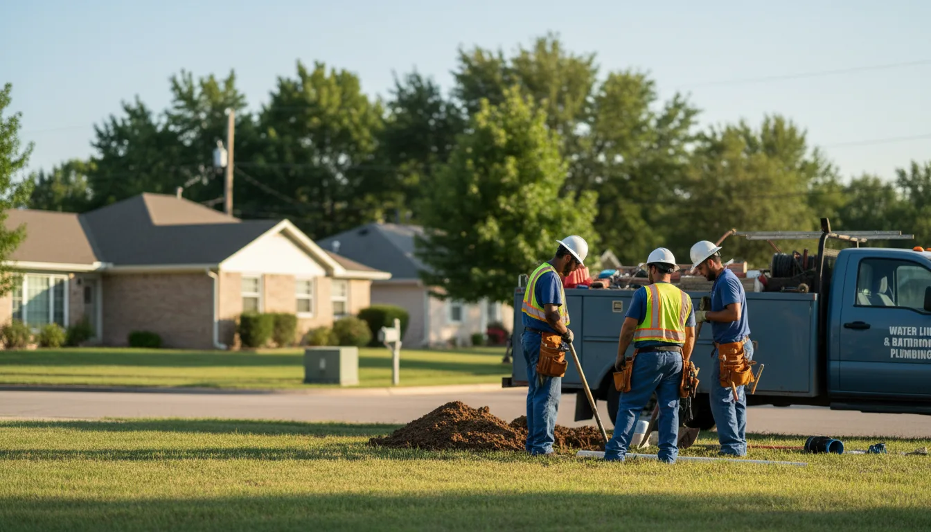 Residential water line and bathroom plumbing service in Hannah, ND